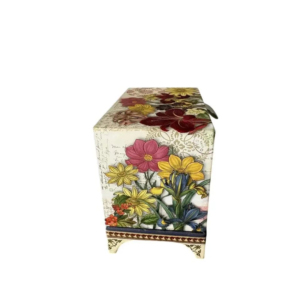 Punch Studio Floral Butterfly 2 Drawer Keepsake Jewelry Box Trinket Chest Vanity